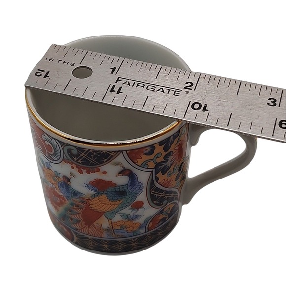 Vintage Japanese Imari Arita Demitasse Cups Saucers Peacock Handmade Six Pieces - Picture 12 of 13